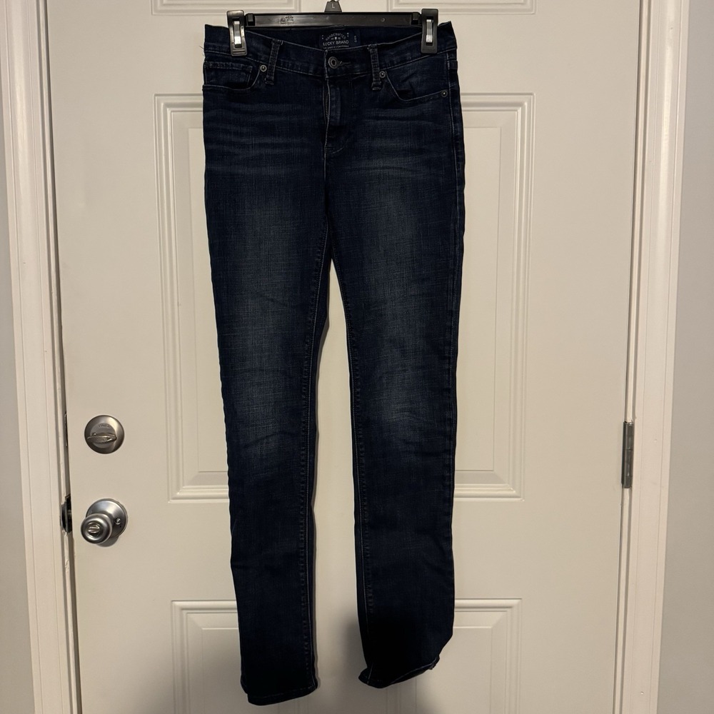 Lucky Brand Brooke Boot Mid-Rise Dark Indigo Sz 2/26 Bootcut Zip fly
